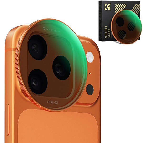 K&F Concept ND2-32 iPhone 17 Pro - Pro Max Uyumlu 28 Katmanlı Nano-X Optik Lens Filtresi