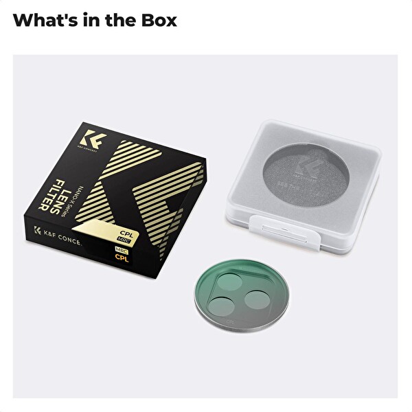 K&F Concept Nano-X Serisi Optikten iPhone 17 Pro Max - 17 Pro Uyumlu Geçmeli CPL Lens Filtresi