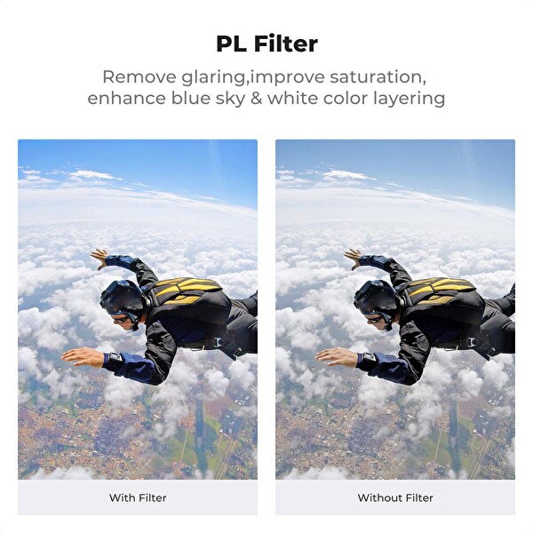 K&F Concept Insta360 Ace Pro 2 Uyumlu 4'lü ND-PL Filtre Seti PL ND8 ND16 ND32