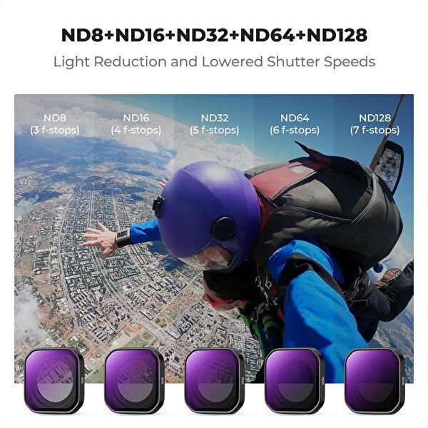 K&F Concept Insta360 Ace Pro 2 Uyumlu 6'lı Filtre Seti PL ND8 ND16 ND32 ND64 ND128