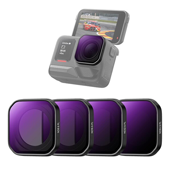 K&F Concept Insta360 Ace Pro 2 Uyumlu ND-PL Filtre Seti ND8/PL ND16/PL ND32/PL ND64/PL
