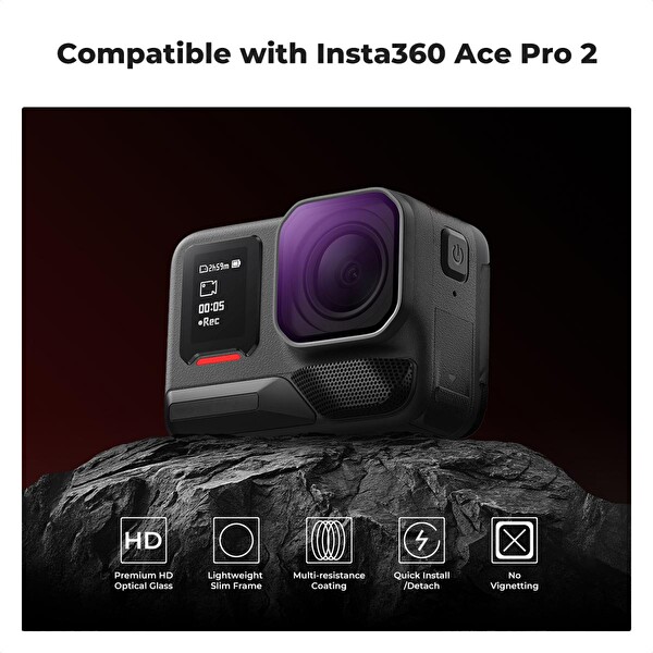 K&F Concept Insta360 Ace Pro 2 Uyumlu ND-PL Filtre Seti ND8/PL ND16/PL ND32/PL ND64/PL