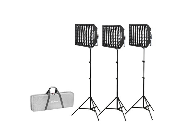 Godox LP600R K3 RGB 3'lü Softboxlı Panel LED Işık Kiti
