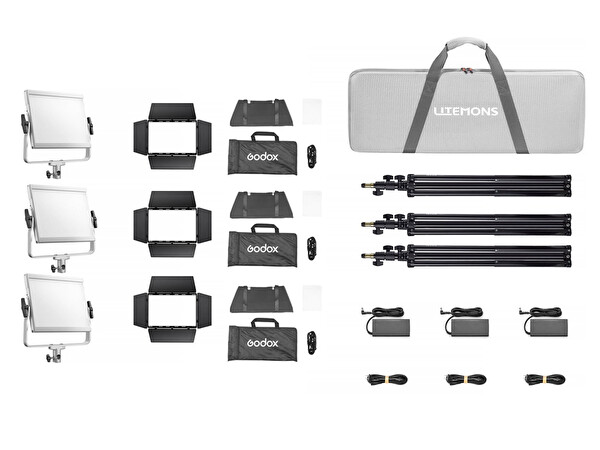 Godox LP600R K3 RGB 3'lü Softboxlı Panel LED Işık Kiti