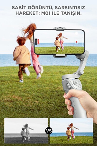Torima Tripod Gimbal Özellikli Çok Amaçlı Selfie Çubuğu M01 Gri