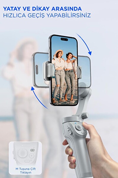 Torima Tripod Gimbal Özellikli Çok Amaçlı Selfie Çubuğu M01 Gri