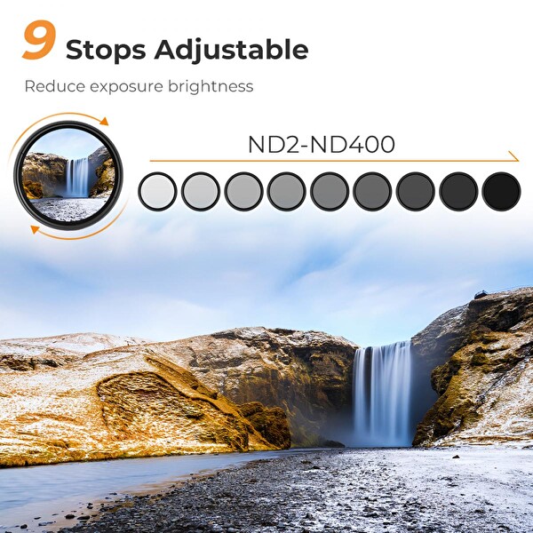 K&F Concept 40.5mm Varıable ND2-400 Filtre (Değişken - Ayarlı)