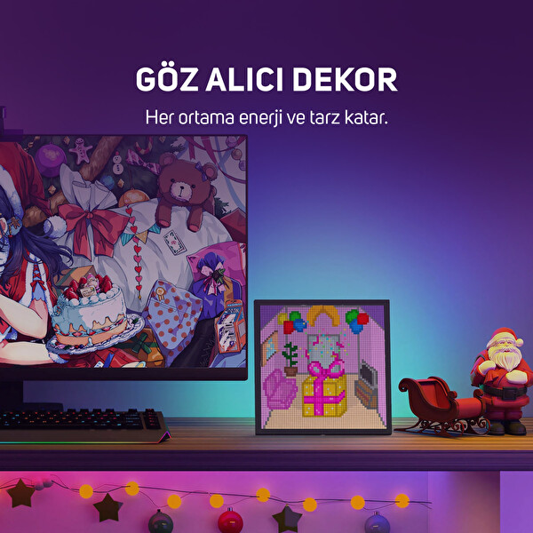 Divoom PIXOO-64 App Kontrollü Wifi Animasyonlu 64x64 Piksel Gaming LED Ekran