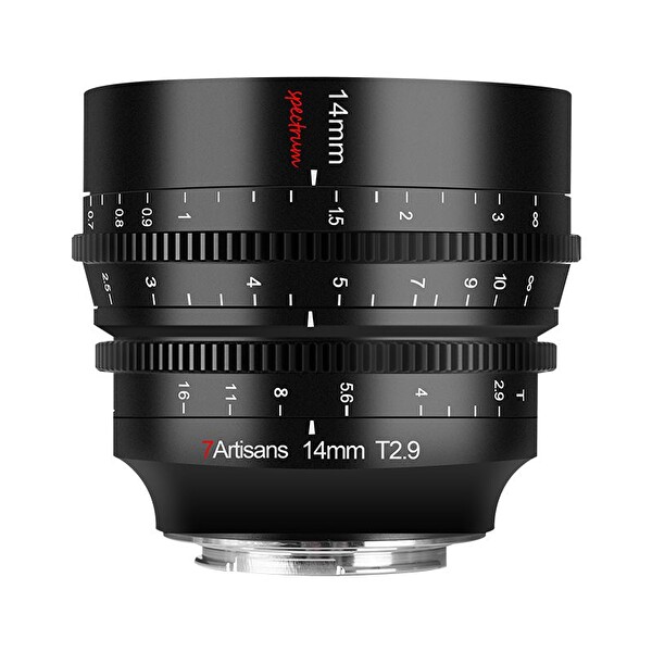 7Artisans 14mm T2.9 Sony E Mount Full Frame Cine Siyah Fotoğraf Makinesi Lensi