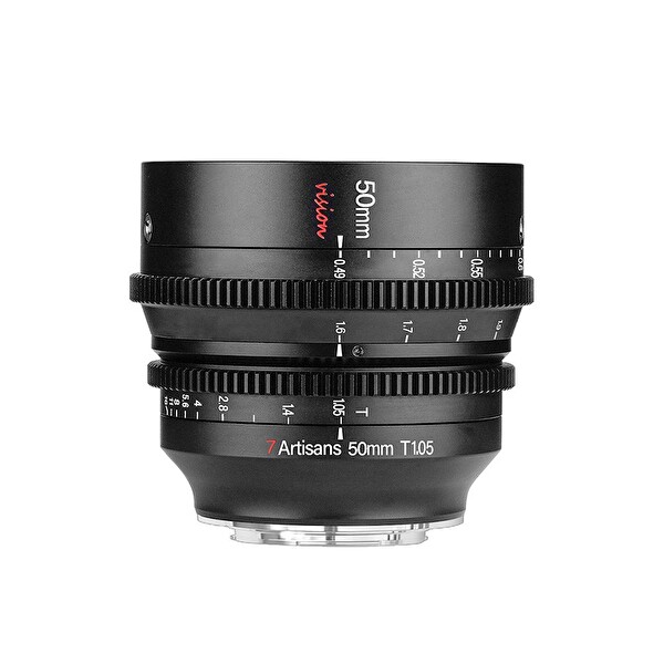 7Artisans 50mm T1.05 Sony E Mount APS-C MF Cine Siyah Fotoğraf Makinesi Lensi