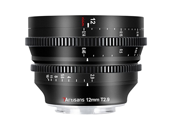 7Artisans 12mm T2.9 Sony E Mount APS-C MF Cine Siyah Fotoğraf Makinesi Lensi