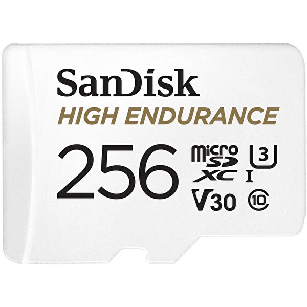 Sandisk High Endurance 256 GB 100/40MB/s Micro SDXC C10 V30 Adaptörlü Hafıza Kartı SDSQQNR-256G-GN6İA
