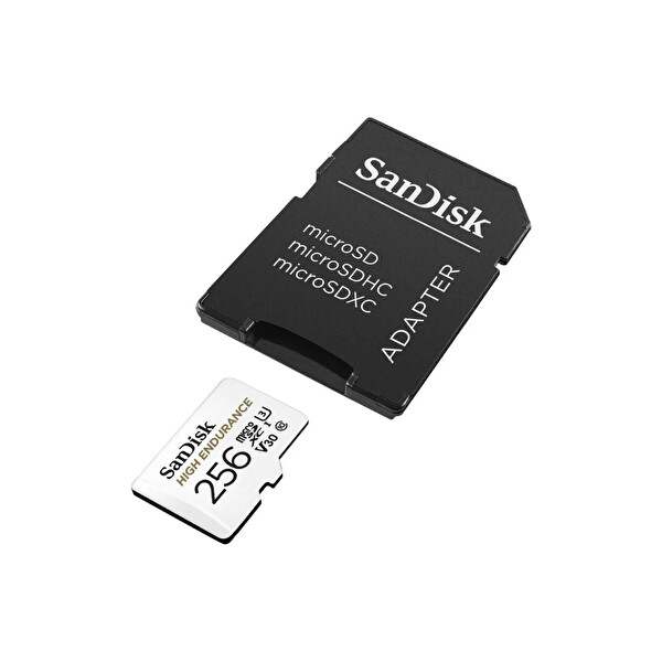 Sandisk High Endurance 256 GB 100/40MB/s Micro SDXC C10 V30 Adaptörlü Hafıza Kartı SDSQQNR-256G-GN6İA