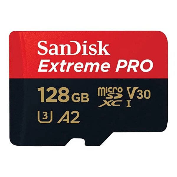 Sandisk Extreme Pro SDSQXCD-128G-GN6MA 128 G 200 - 90 MB/s MicroSDXC UHS-I A2 V30 Adaptörlü Hafıza Kartı