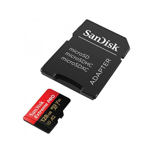 Sandisk Extreme Pro SDSQXCD-128G-GN6MA 128 G 200 - 90 MB/s MicroSDXC UHS-I A2 V30 Adaptörlü Hafıza Kartı