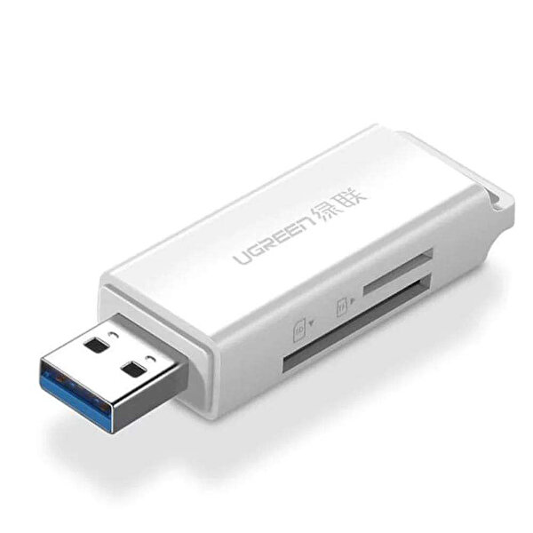 Ugreen 40753 USB 3.0 Micro SD ve SD Beyaz Kart Okuyucu