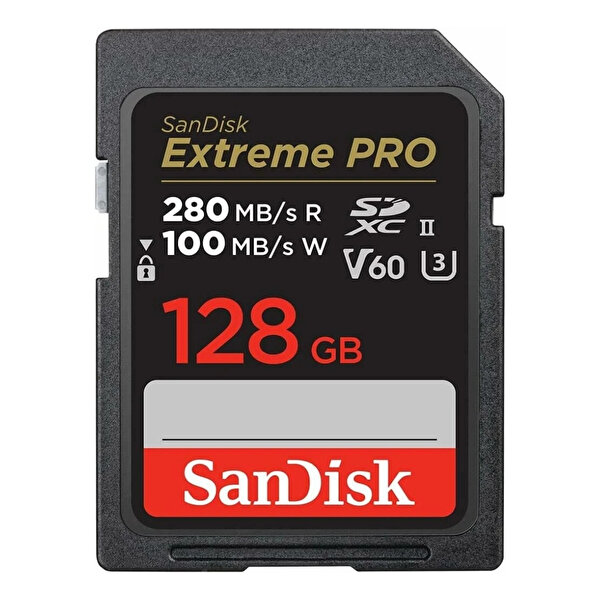 Sandisk SanDisk Extreme PRO 128 GB SDSDXEP-128G-GN4IN 280MB/s UHS-II SDXC 6K-4K UHD Hafıza Kartı