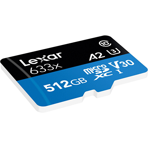 Lexar 633X 512 GB 100MB/s SD Adaptörlü MicroSDXC Hafıza Kartı