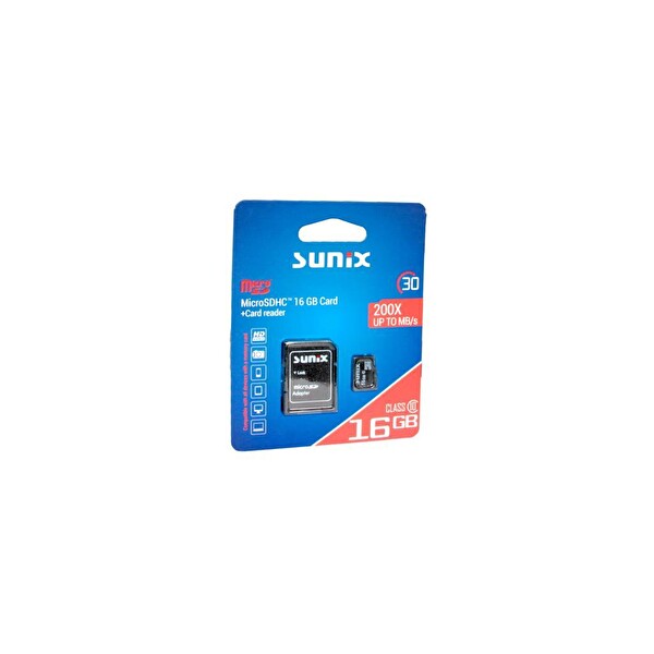 Sunix
										 200X Up To MB/s Class 10 MicroSHDC 16 GB Hafıza Kartı