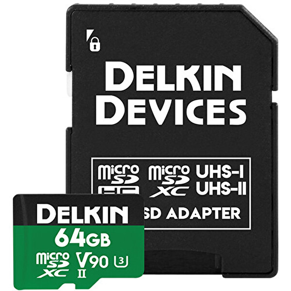 Delkin Devices 64 GB Power MicroSDXC UHS-II 2000X 300Mb/s V90 Hafıza Kartı