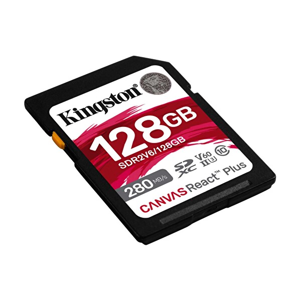 Kingston Canvas React Plus SDR2V6/128GB 128 GB Class 10 V60 UHS-II 280 MB/s - 100 MB/s SD Kart