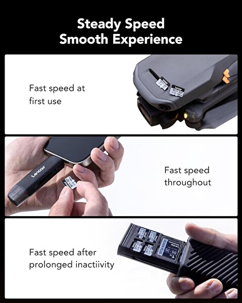 Lexar 128GB Silver Plus 205mb 4K V30 UHSI Micro SD Hafıza Kartı