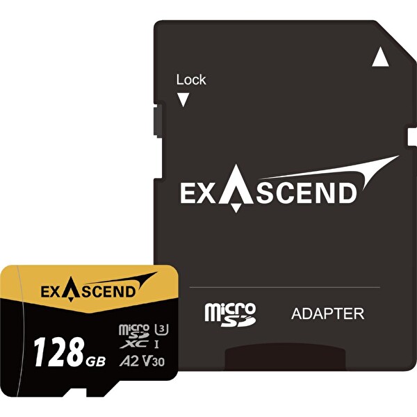 Exascend EX128GUSDU1-AD 128 GB 175MB/s A2 V30 MicroSD Hafıza Kartı