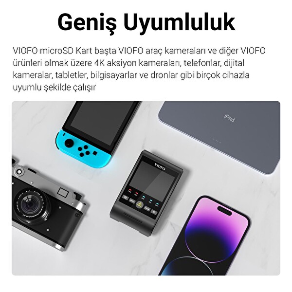 Viofo High Endurance Class 10 A2 V30 128 GB 100/80 MB/s Micro SD Hafıza Kartı