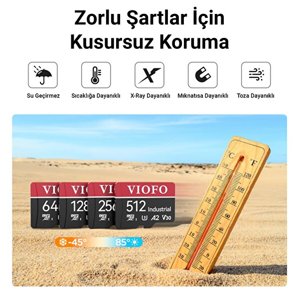 Viofo High Endurance Class 10 A2 V30 128 GB 100/80 MB/s Micro SD Hafıza Kartı