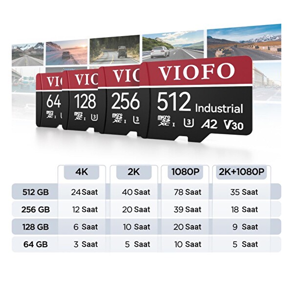 Viofo High Endurance Class 10 A2 V30 128 GB 100/80 MB/s Micro SD Hafıza Kartı