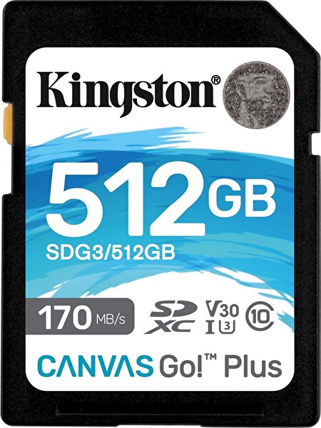 Kingston Canvas Go Plus 512GB SDXC V30 UHS-I U3 SD Kart SDG3/512