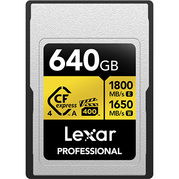 Lexar 640 GB Gold 1800 MB/s CFexpress 4.0 Type-A Hafıza Kartı