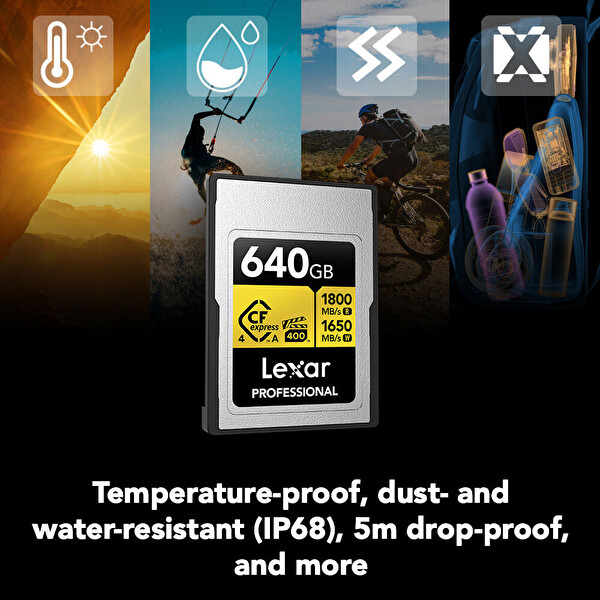Lexar 640 GB Gold 1800 MB/s CFexpress 4.0 Type-A Hafıza Kartı