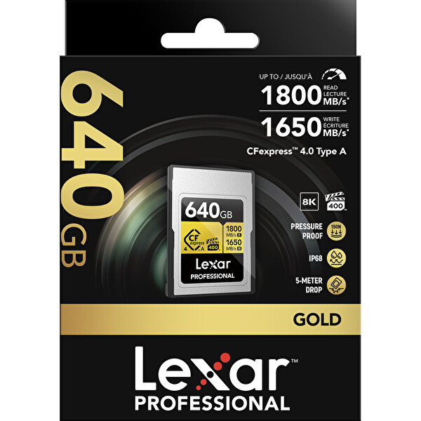 Lexar 640 GB Gold 1800 MB/s CFexpress 4.0 Type-A Hafıza Kartı