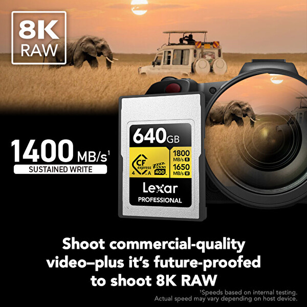Lexar 640 GB Gold 1800 MB/s CFexpress 4.0 Type-A Hafıza Kartı