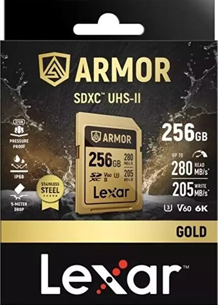Lexar Armor 256GB 280-210MB LSDAMGL256G-RNNNG V60 SD Hafıza Kartı