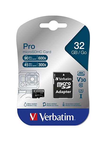 Verbatim 32 GB 90MB/S PRO Class 10 UHS-I Micro SD Hafıza Kartı