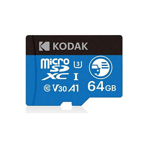 Kodak 64GB MicroSDXC UHS-I U3 V30 A1 Araç Kamerası Hafıza Kartı