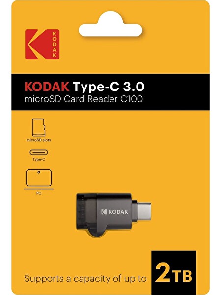 Kodak Type-C USB 3.0 Yüksek Hızlı Veri Aktarımı Micro SD -TF Kart Uyumlu Micro SD Kart Okuyucu