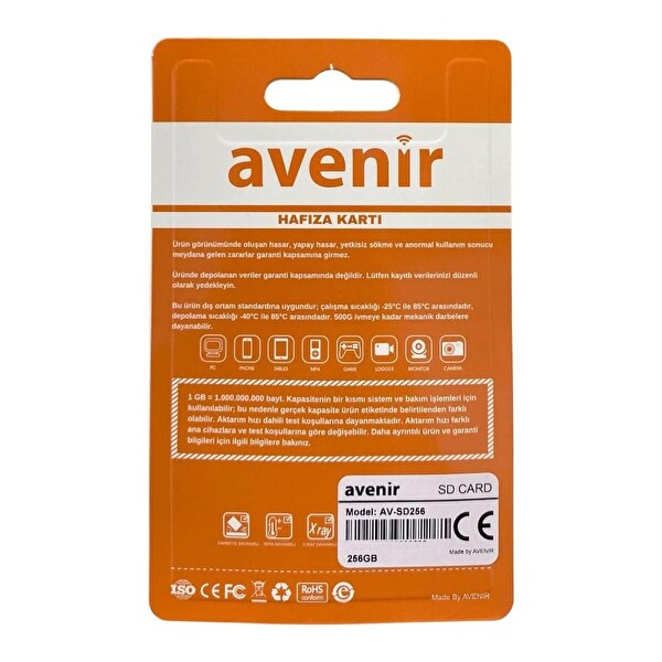 Avenir AV-SD256 - 256GB Micro SD Hafıza Kartı