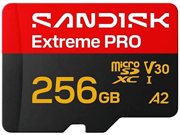 Sandisk Extreme Pro SDSQXCJ-256G-GS6MA 256 GB 250/170MB/s microSDXC UHS-I A2 V30 5K/4K Kamera Drone Hafıza Kartı