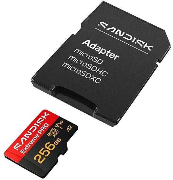 Sandisk Extreme Pro SDSQXCJ-256G-GS6MA 256 GB 250/170MB/s microSDXC UHS-I A2 V30 5K/4K Kamera Drone Hafıza Kartı
