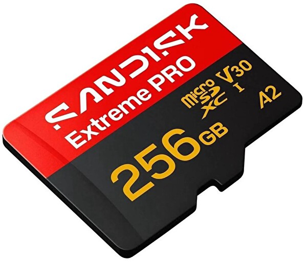 Sandisk Extreme Pro SDSQXCJ-256G-GS6MA 256 GB 250/170MB/s microSDXC UHS-I A2 V30 5K/4K Kamera Drone Hafıza Kartı