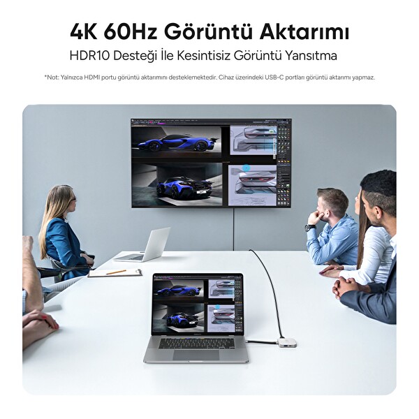 Juo MagSafe Uyumlu Type-C Hub 2230 NVMe SSD Kutusu 4K ProRes Kayıt 4K 60Hz HDMI PD 100W PD SD/microSD Kart Okuyucu AUX 10Gbps USB