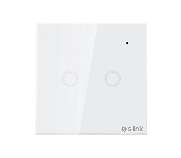 S-Link S-Link Swapp SL-EG32 2'li Wifi Tuya Destekli Kablosuz Ve Dokunmatik Aydınlatma Anahtarı