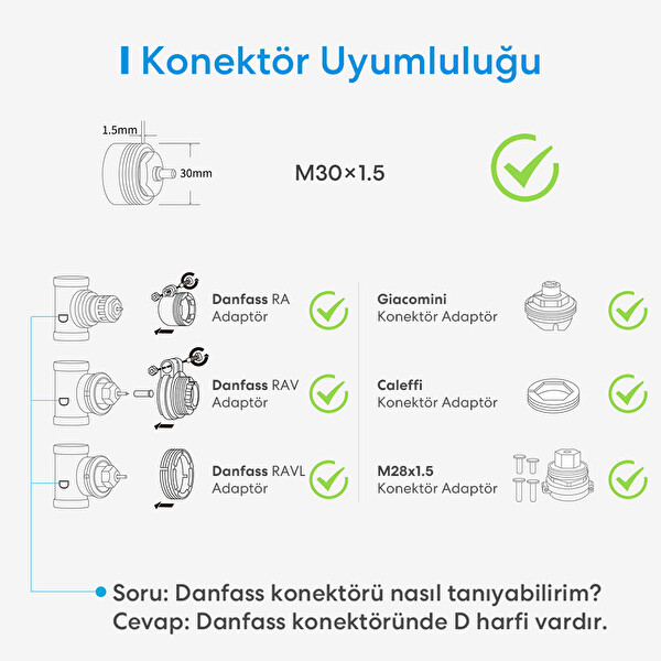 Meross Wi-Fi Uzaktan Kontrollü Akıllı Termostat Vanası (Sadece Meross Hub İle Çalışır)