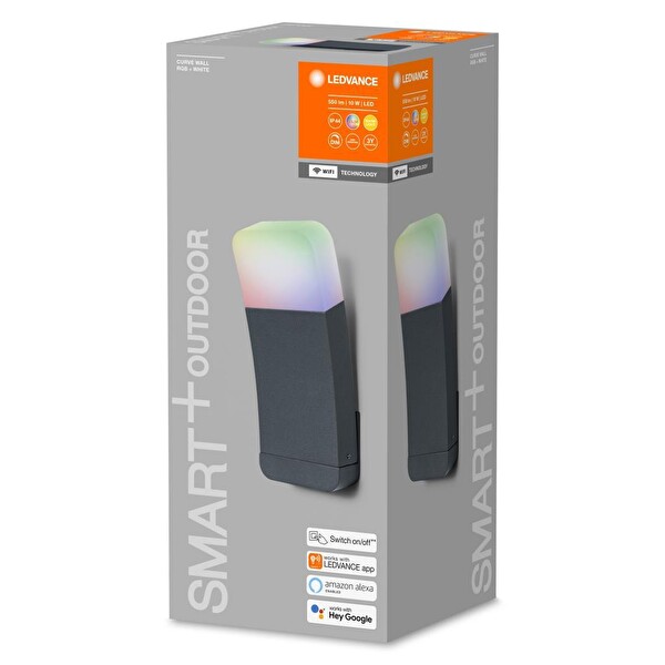 Ledvance Smart Wi-Fi Outdoor IP44 RGBW Siyah Curve Aplik Aydınlatma