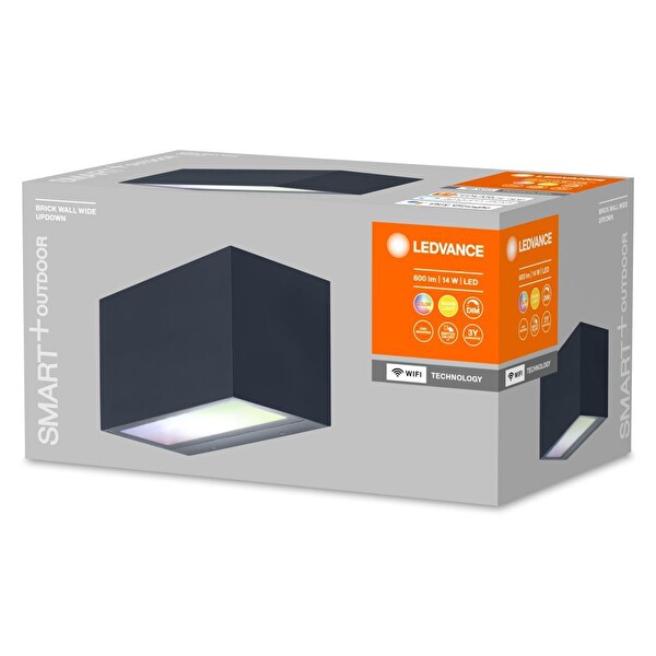 Ledvance Smart Wi-Fi Outdoor Brick Wide IP44 RGBW Siyah Bahçe Aydınlatması