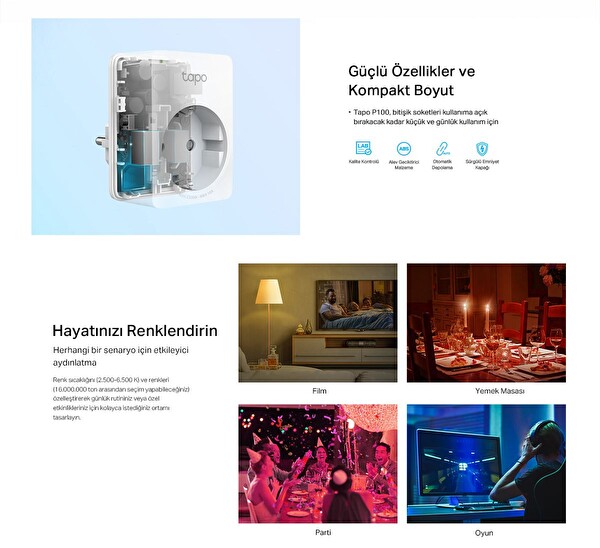 TP-Link Tapo Akıllı Ev Paketi-L530E Renkli Akıllı Wi-Fi Ampul 2'li ve ...