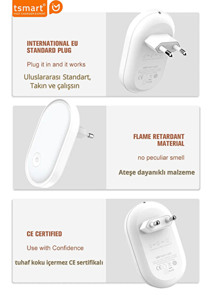 Tsmart TS-N24 Prize Takılabilen Karanlık Sensörlü Led Gece Lambası